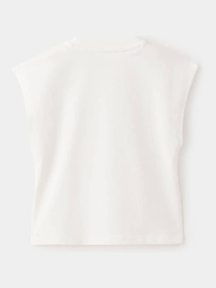 Mango White Snoopy Sleeveless T-Shirt - Image 2 of 4
