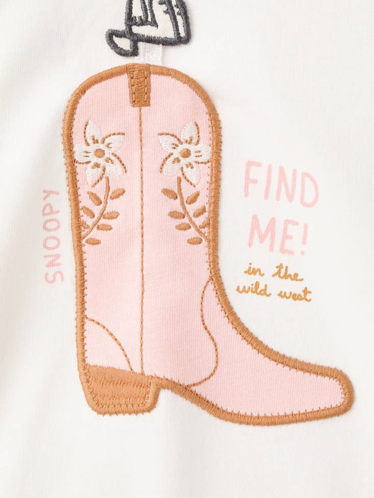 Mango White Snoopy Sleeveless T-Shirt - Image 4 of 4