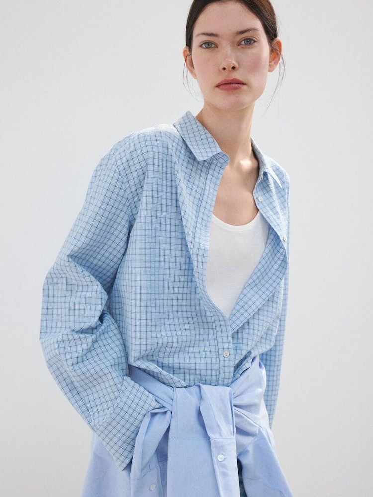Mango Blue Button Up Shirt - Image 2 of 6