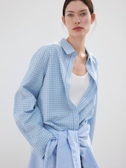 Mango Blue Button Up Shirt - Image 4 of 6