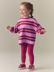 Pink/Purple Stripe Top and Leggings Set (3mths-7yrs) - Image 1 of 9