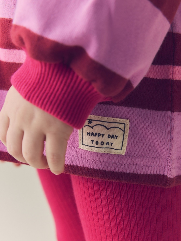 Pink/Purple Stripe Top and Leggings Set (3mths-7yrs) - Image 2 of 9 Pink/Purple Stripe Top and Leggings Set (3mths-7yrs) - Image 2 of 9