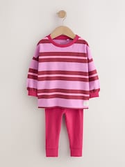 Pink/Purple Stripe Top and Leggings Set (3mths-7yrs) - Image 5 of 9