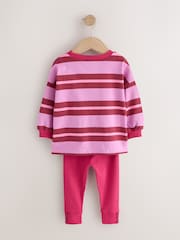 Pink/Purple Stripe Top and Leggings Set (3mths-7yrs) - Image 7 of 9