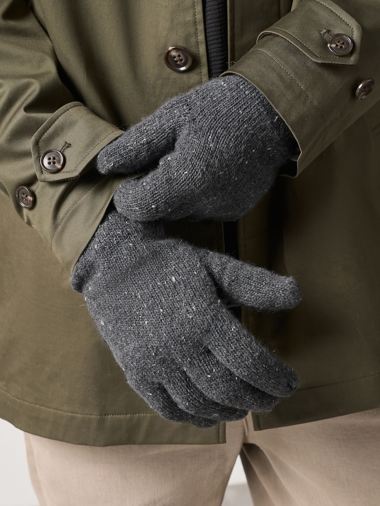 Grey Thinsulate Knitted Gloves - Image 2 of 5 Grey Thinsulate Knitted Gloves - Image 2 of 5