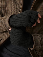 Black Fingerless Thinsulate Gloves - Image 1 of 5
