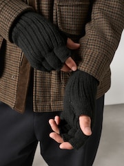 Black Fingerless Thinsulate Gloves - Image 2 of 5