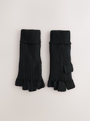 Black Fingerless Thinsulate Gloves - Image 3 of 5