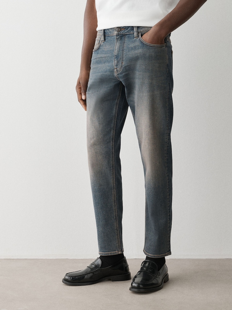 Dark Blue Slim Fit Motion Flex Jeans - Image 1 of 5 Dark Blue Slim Fit Motion Flex Jeans - Image 1 of 5