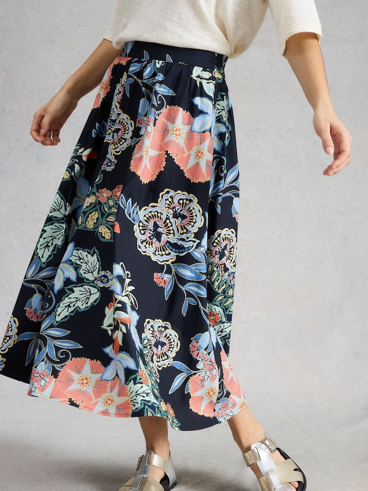 White Stuff Blue Abigail Midi Skirt - Image 1 of 6