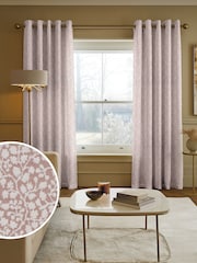 Pink Floral Chenille Made to Measure Curtains - Image 1 of 9