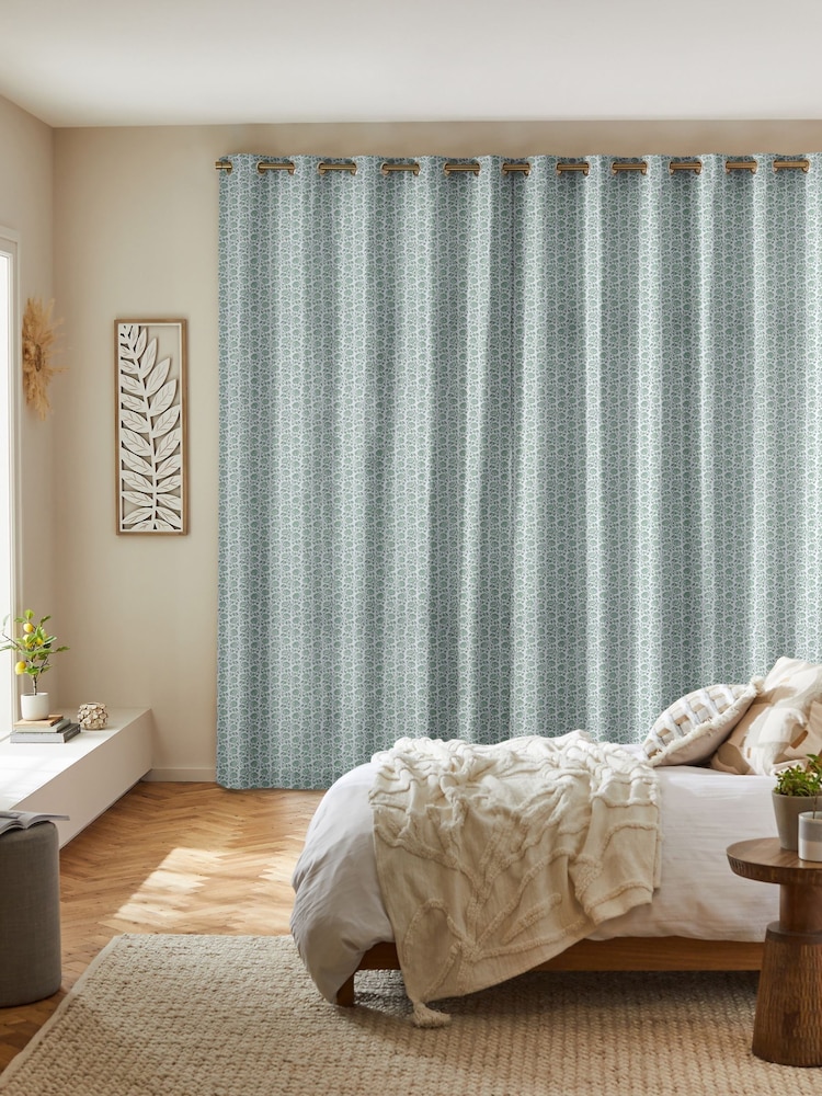 Seafoam Blue Eliza Made to Measure Curtains - Image 2 of 9 Seafoam Blue Eliza Made to Measure Curtains - Image 2 of 9