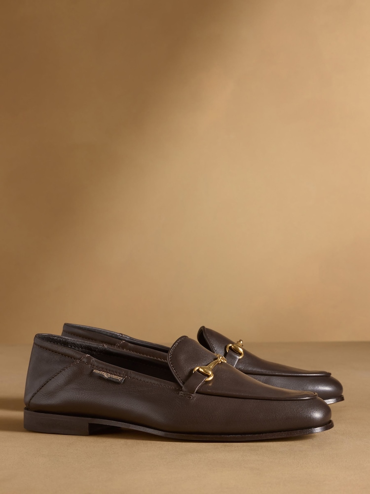 Russell & Bromley Brown Snaffle Loafers - Image 1 of 7