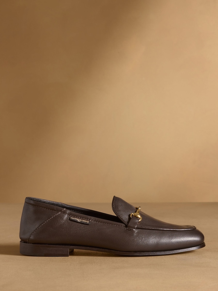 Russell & Bromley Brown Snaffle Loafers - Image 2 of 7