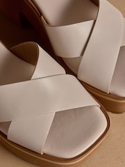Russell & Bromley Oatmeal Blakelow Platform Heeled Sandals - Image 5 of 7