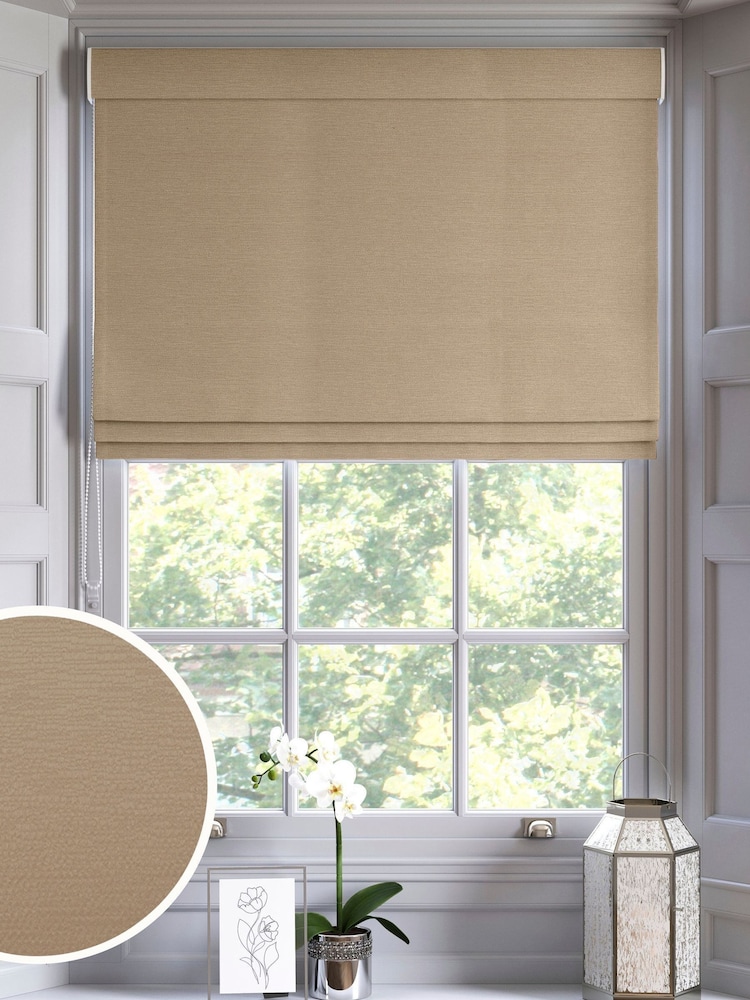 Cashew Natural Gleam Made to Measure Roman Blind - Image 1 of 6 Cashew Natural Gleam Made to Measure Roman Blind - Image 1 of 6