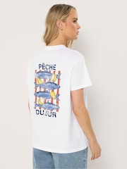 Long Tall Sally White Sardine Graphic Oversized T-Shirt - Image 2 of 7