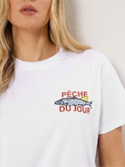 Long Tall Sally White Sardine Graphic Oversized T-Shirt - Image 4 of 7