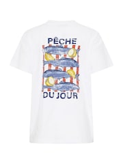 Long Tall Sally White Sardine Graphic Oversized T-Shirt - Image 6 of 7