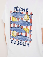 Long Tall Sally White Sardine Graphic Oversized T-Shirt - Image 7 of 7