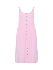 Yours Curve Pink Linen Blend Button Sundress - Image 5 of 5