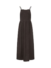 Long Tall Sally Brown Linen Blend Embroidered Midi Dress - Image 2 of 2