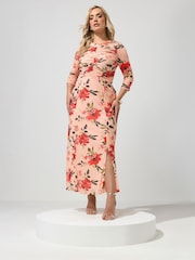 Yours Curve Orange London Keyhole Dress - Image 2 of 5