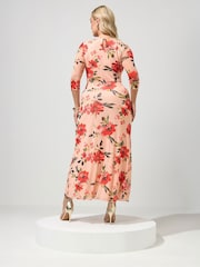 Yours Curve Orange London Keyhole Dress - Image 3 of 5