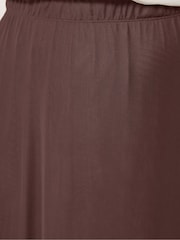 بني - Yours Curve Mesh A-Line Skirt - Image 4 of 5