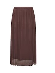 بني - Yours Curve Mesh A-Line Skirt - Image 5 of 5