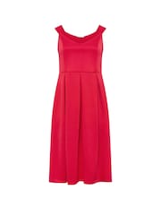 Yours Curve Red London Sweetheart Scuba Skater Dress - Image 5 of 5