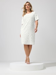 Yours Curve White London Sequin T-Shirt Dress - Image 1 of 6
