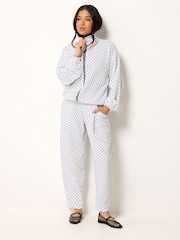 PixieGirl Petite White Spot Print Crinkle Funnel Neck Jacket - Image 3 of 5