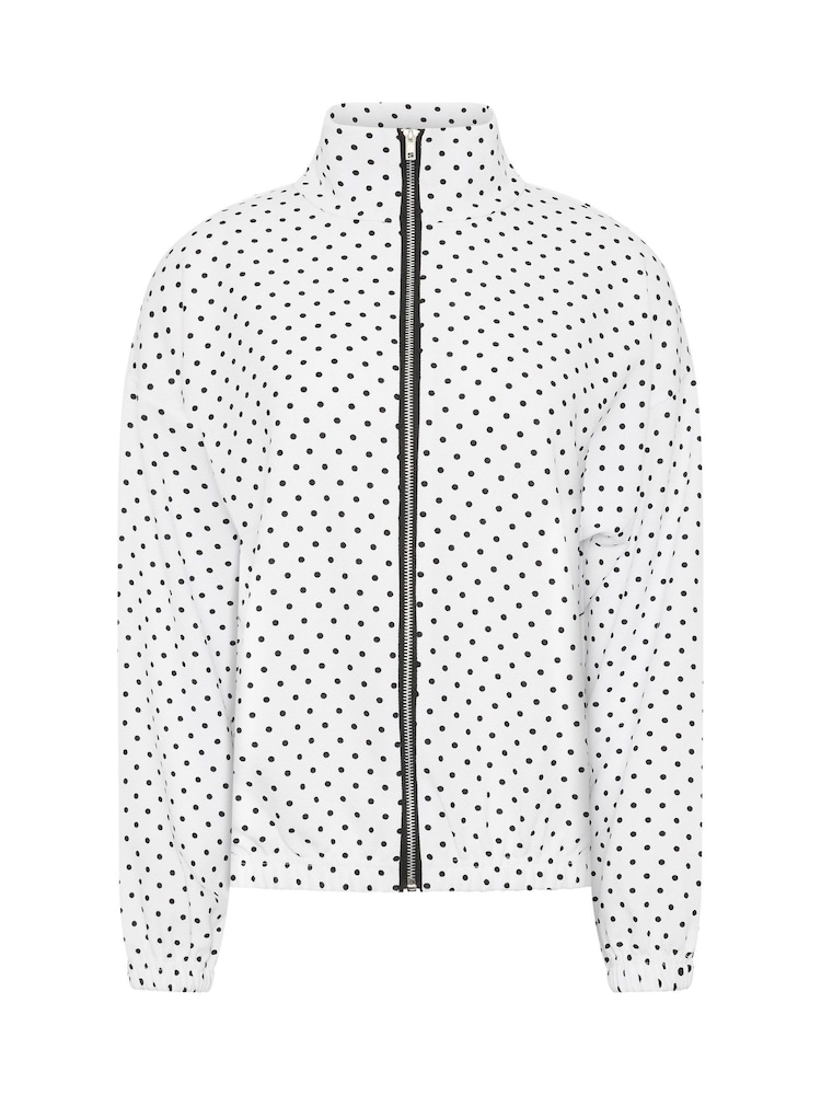 PixieGirl Petite White Spot Print Crinkle Funnel Neck Jacket - Image 5 of 5