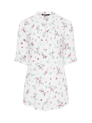 Yours Curve White Pintuck Floral Blouse - Image 5 of 5