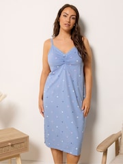 Yours Curve Pastel Hearts Lace Trim Chemise - Image 1 of 5