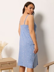 Yours Curve Pastel Hearts Lace Trim Chemise - Image 3 of 5