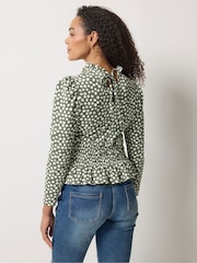 M&Co Green Shirred Top - Image 3 of 6