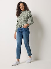 M&Co Green Shirred Top - Image 4 of 6