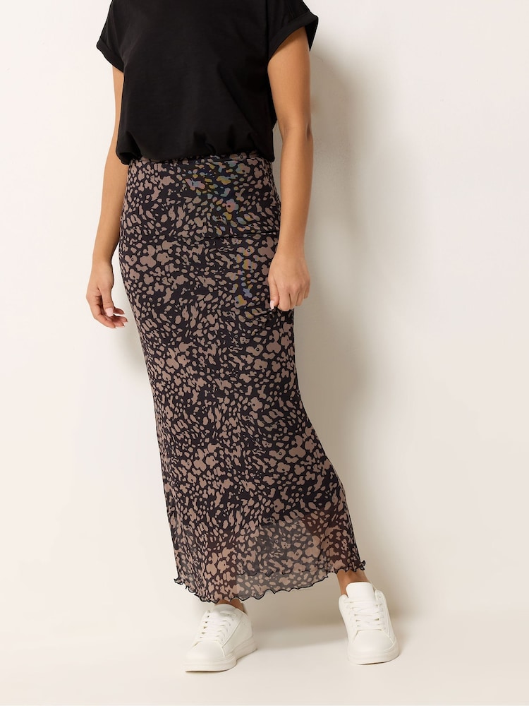 M&Co Brown Petite Mesh Maxi Skirt - Image 1 of 5 M&Co Brown Petite Mesh Maxi Skirt - Image 1 of 5