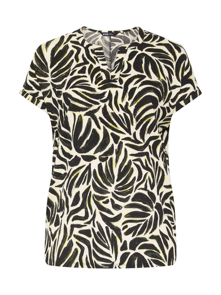 Yours Curve Green Textured Notch Neck Top - Image 5 of 5