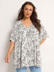 Yours Curve Natural Pleated Front Top - Image 1 of 6