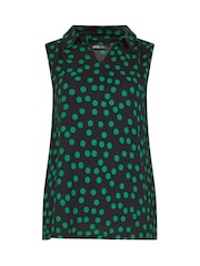 Yours Curve Black Polka Dot Collared Top - Image 5 of 5
