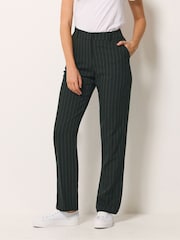 M&Co Black Pinstripe Tailored Straight Leg Trousers - Image 1 of 5