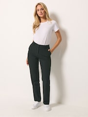M&Co Black Pinstripe Tailored Straight Leg Trousers - Image 2 of 5