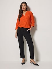 M&Co Orange Textured Half Placket Shirt - Image 3 of 6