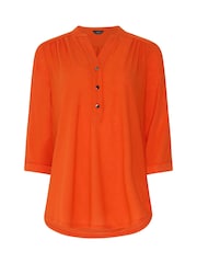 M&Co Orange Textured Half Placket Shirt - Image 6 of 6