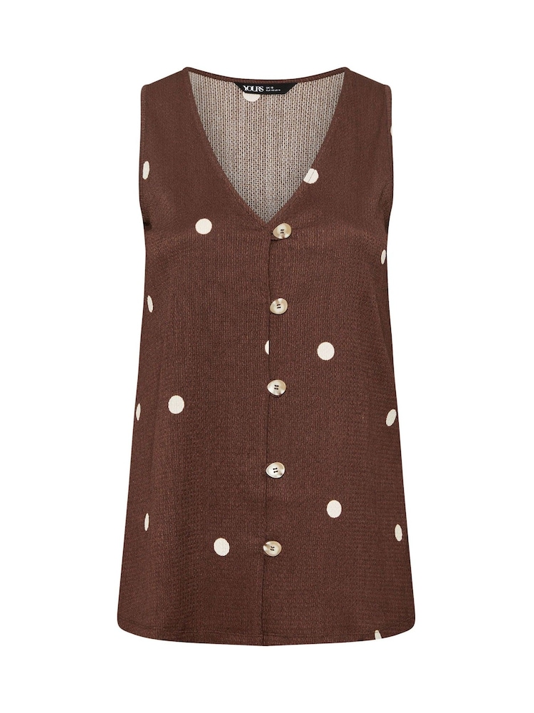 Yours Curve Brown Textured Waistcoat - Image 5 of 5 Yours Curve Brown Textured Waistcoat - Image 5 of 5