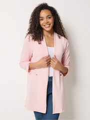 M&Co Pink Textured Jersey Jacket - Image 1 of 5