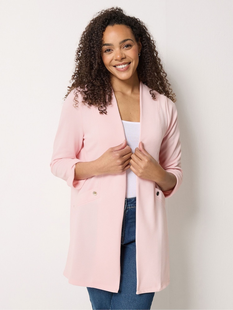 M&Co Pink Textured Jersey Jacket - Image 1 of 5